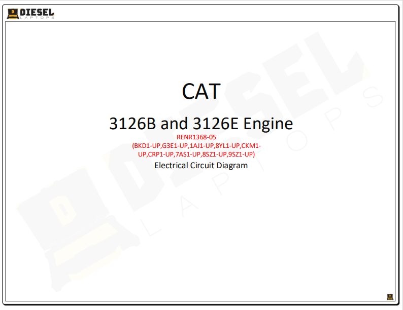 Caterpillar 3126B and Caterpillar 3126E Engine Complete Electrical Circuit Diagram - Image 2