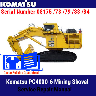 Service Repair Manual for Komatsu PC4000-6 Mining Shovel, showcasing detailed diagrams and maintenance instructions
