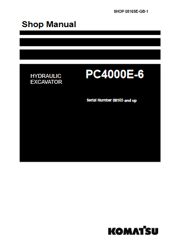 Komatsu PC4000E-6 Mining Shovel Workshop Repair Manual - Image 4