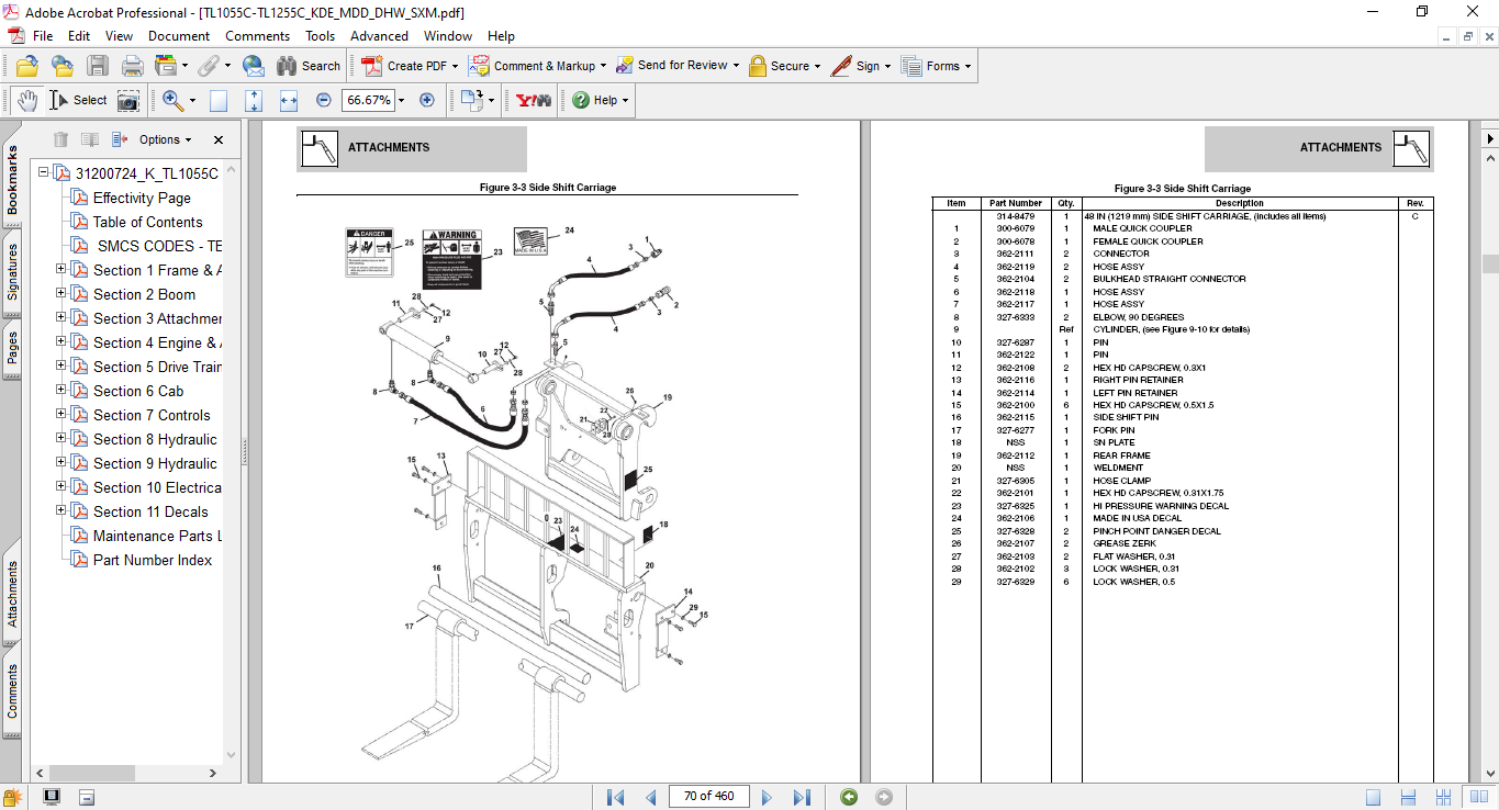 Caterpillar TL1055C, Caterpillar TL1255C Telehandlers Parts Manual - Image 3
