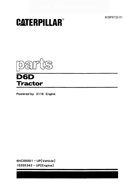 Caterpillar D6D Tractor Parts Manual - Image 2