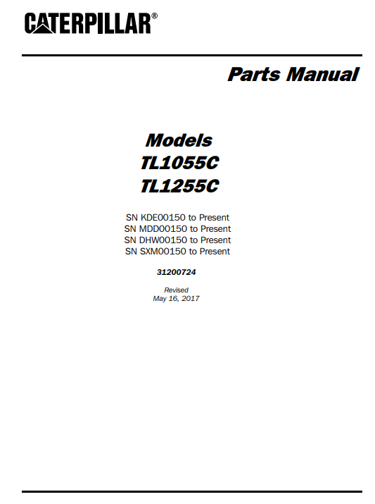 Caterpillar TL1055C, Caterpillar TL1255C Telehandlers Parts Manual - Image 2