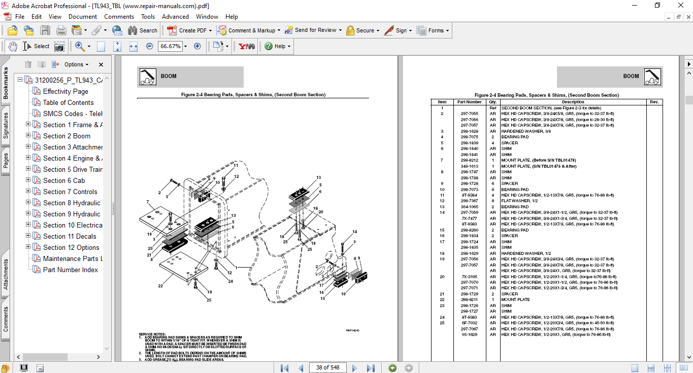 Caterpillar TL943 Telehandler Parts Manual - Image 3