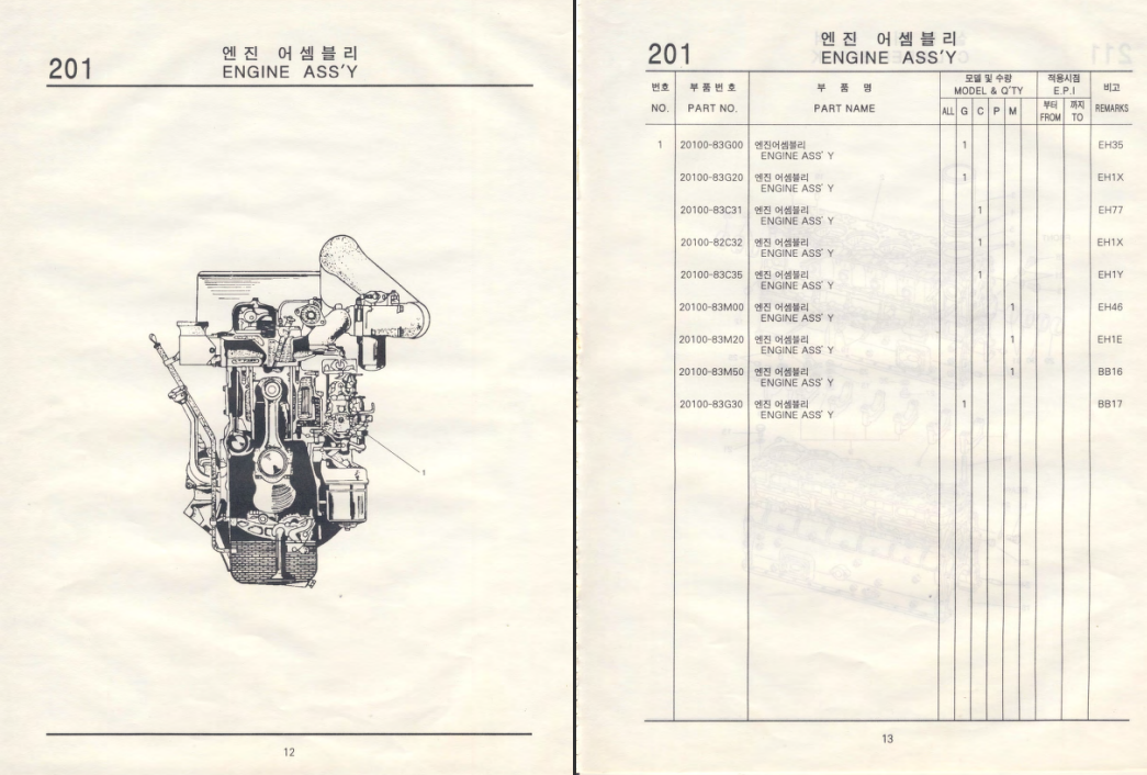 Hyundai D6A Diesel Engine Parts Catalog - Image 3