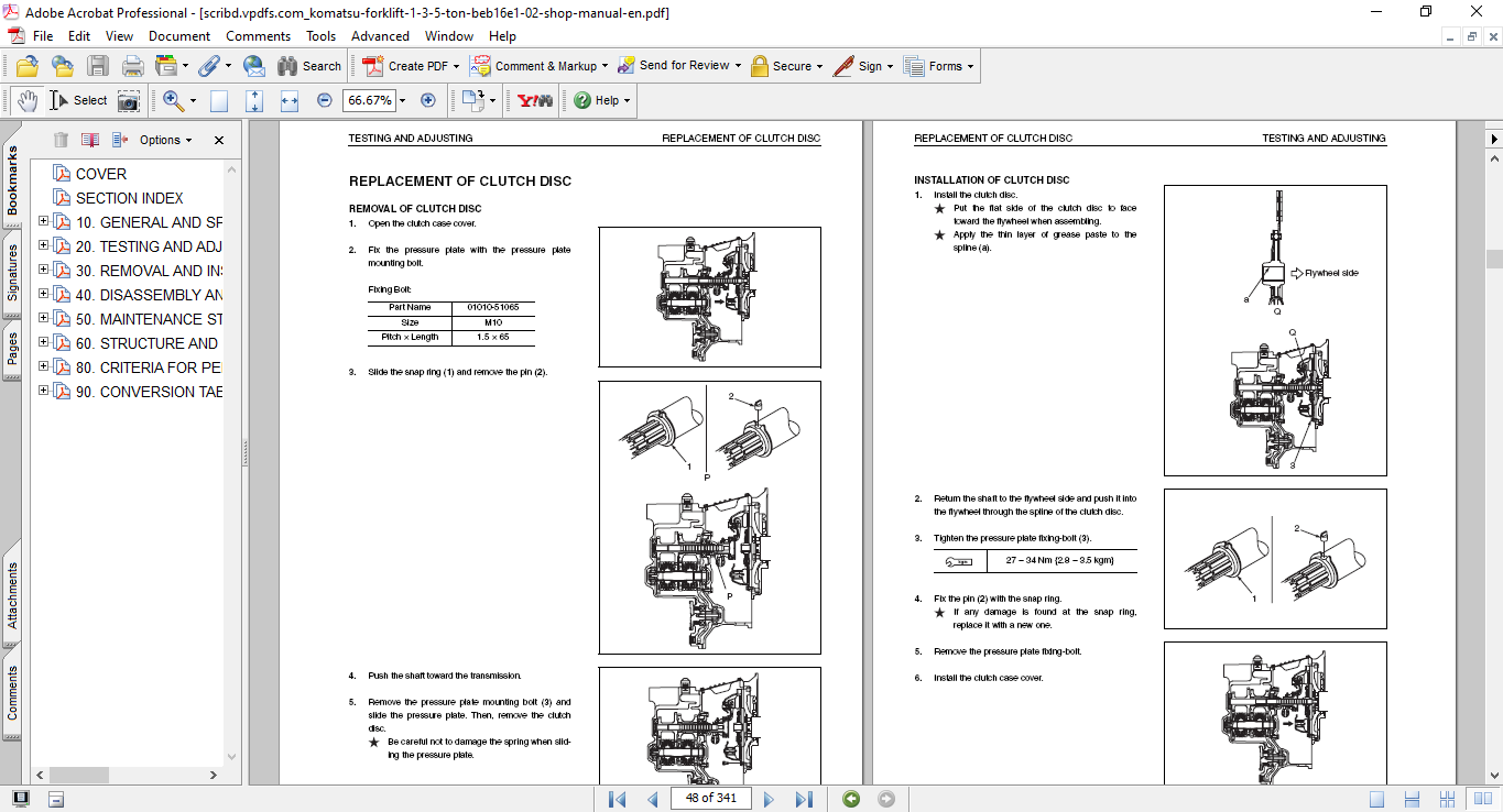 Komatsu FD and FG Series Fork Lift Workshop Repair Manual - Image 5