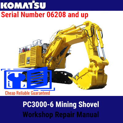 Komatsu PC3000-6 Mining Shovel Workshop Repair Manual showcasing the model and essential repair guidelines
