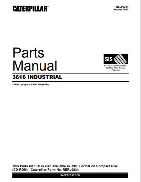 Caterpillar 3616 Industrial Engine Parts Manual - Image 2