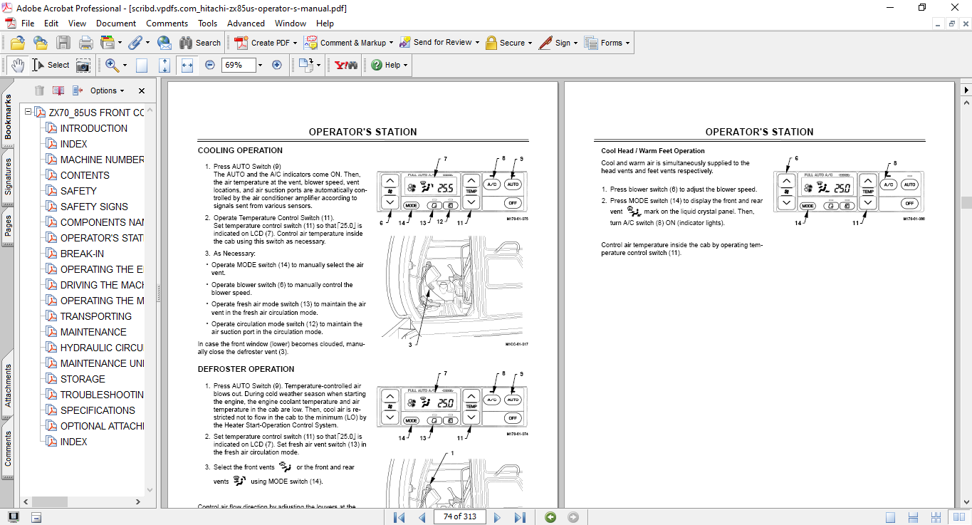 Hitachi ZAXIS 70, 80 Series Excavator Operator’s Manual - Image 3