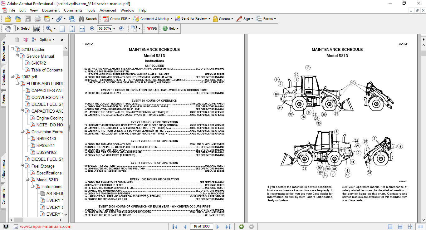 Case 521D Backhoe Loader Service Repair Manual - Image 4