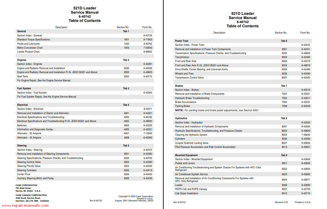 Case 521D Backhoe Loader Service Repair Manual - Image 2