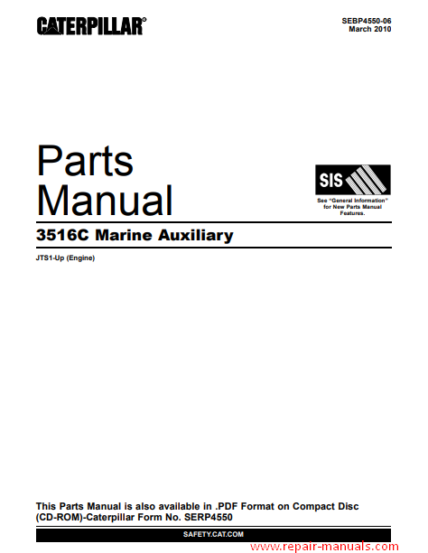 Caterpillar 3516C Marine Auxiliary Parts Manual - Image 2