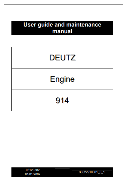 Deutz 914 Engine User guide and maintenance Manual - Image 2