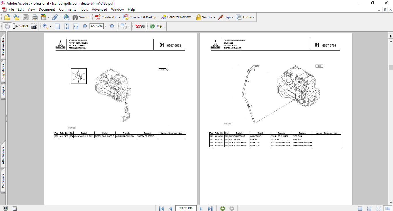 Deutz BF4M1013C Engine Parts Catalog - Image 3