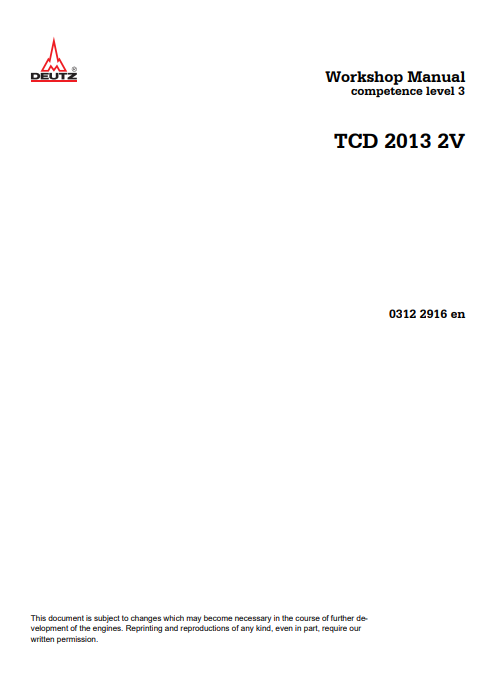 Deutz TCD 2013 2V Engine Workshop Repair Manual - Image 2