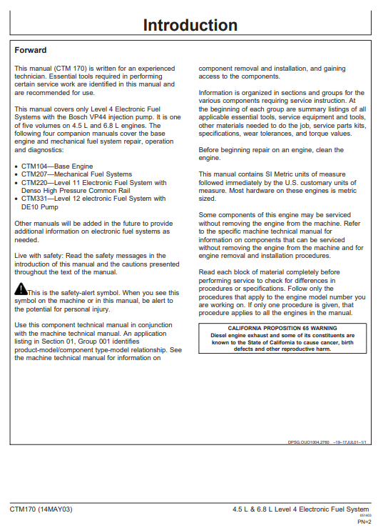 John Deere 4.5L & John Deere 6.8L Diesel Engines Technical Manual - Image 5