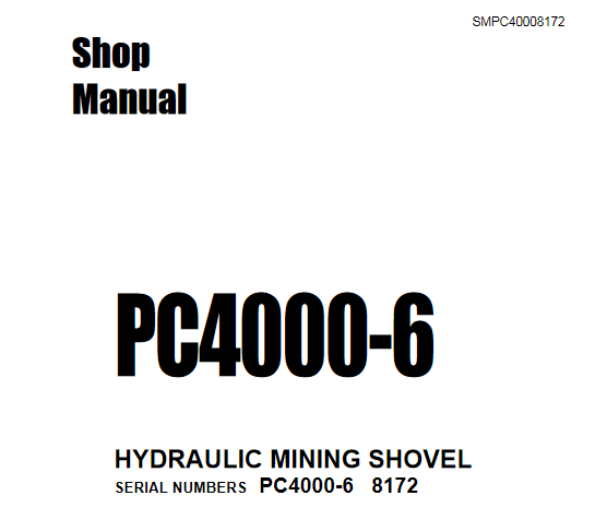 Komatsu PC4000-6 Mining Shovel Workshop Repair Manual - Image 3