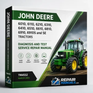 Comprehensive repair manual for John Deere 6010 to 6910S tractors, including diagnostic and testing guidelines