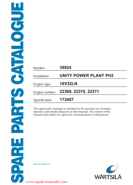 Wartsila 18V32LN Engine Spare Parts Catalogue - Image 2
