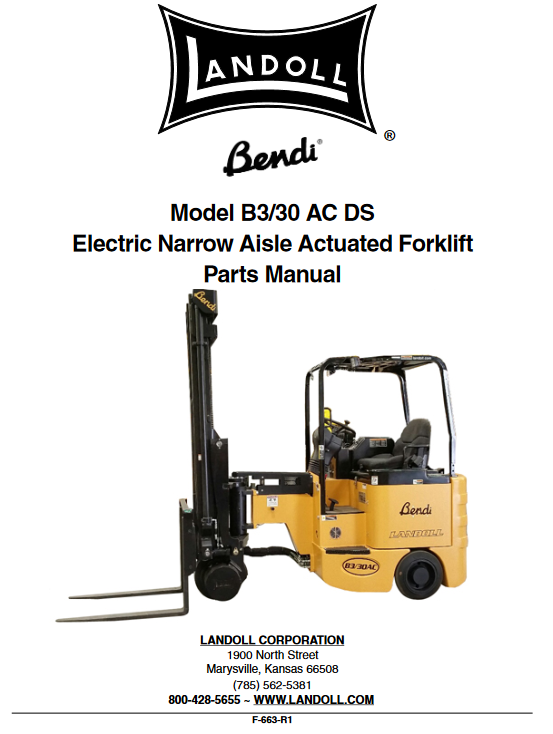 Bendi B3-30 AC DS Electric Forklift Parts Manual - Image 2