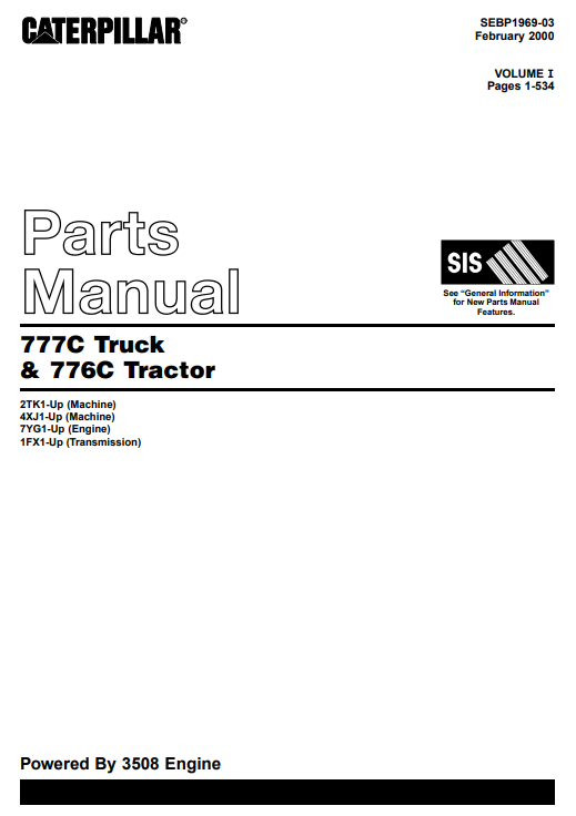 Caterpillar 777C , Caterpillar 776C Tractor Parts Manual - Image 2