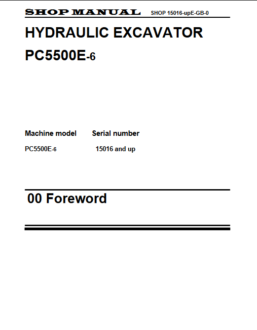 Komatsu PC5500E-6 Mining Shovel Workshop Repair Manual - Image 3