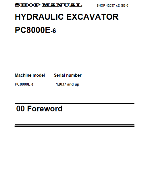 Komatsu PC8000E-6 Mining Shovel Workshop Repair Manual - Image 6