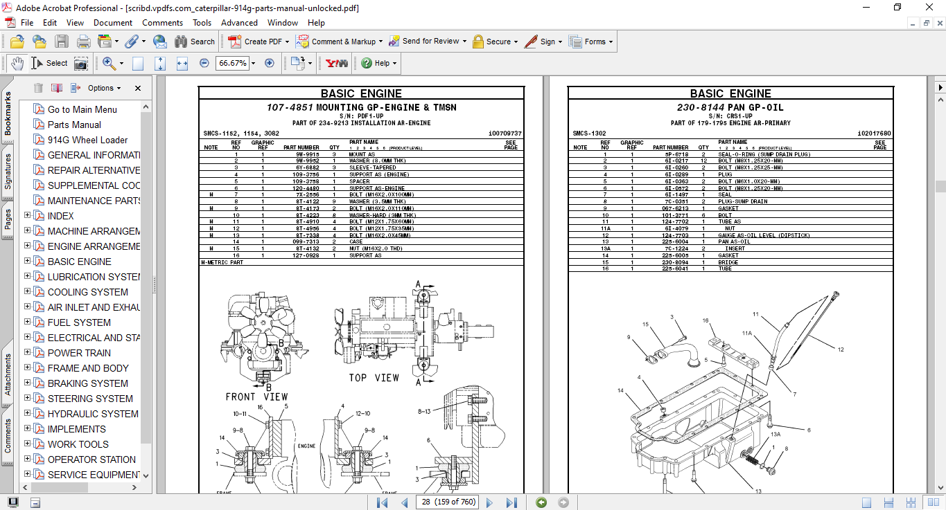 Caterpillar 914G Wheel Loader Parts Manual - Image 3