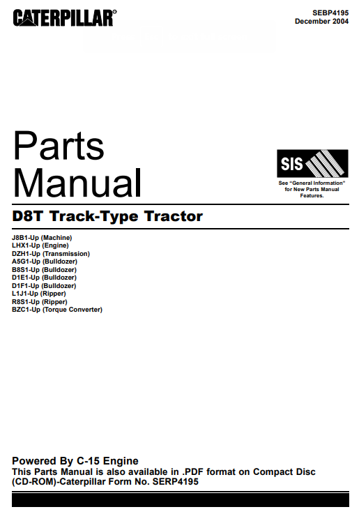 Caterpillar D8T Track-Type Tractor Parts Manual - Image 2