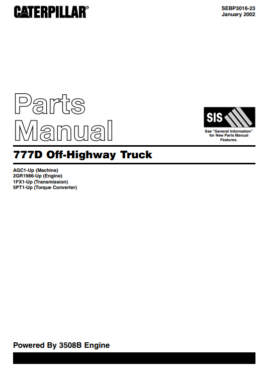 Caterpillar 777D Off-Highway Truck Parts Manual - Image 2