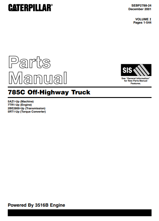 Caterpillar 785C Off-Highway Truck Parts Manual - Image 2