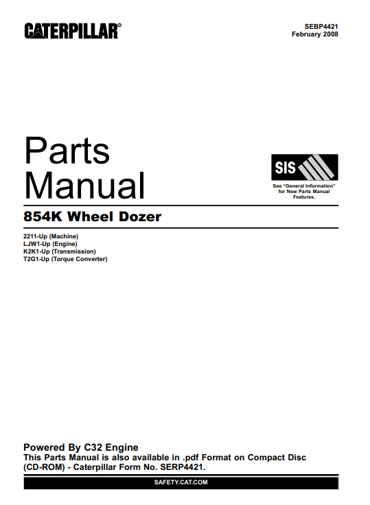 Caterpillar 854K Wheel Dozer Parts Manual - Image 2