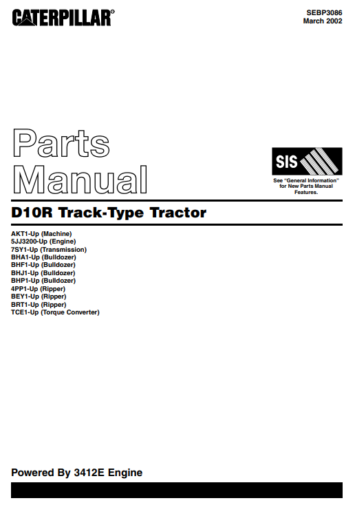 Caterpillar D10R Track-Type Tractor Parts Manual - Image 2