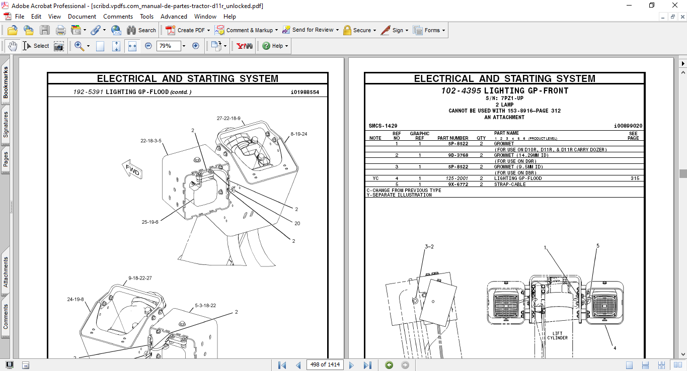 Caterpillar D11R Track-Type Tractor Parts Manual - Image 3