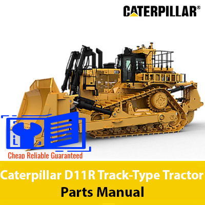 Caterpillar D11R Track-Type Tractor Parts Manual cover featuring detailed diagrams and parts listings for maintenance