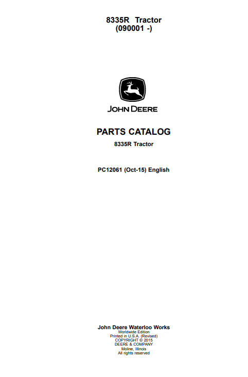 John Deere 8335R Tractor Parts Catalog - Image 2