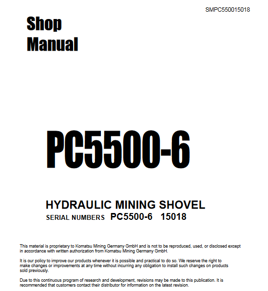 Komatsu PC5500-6 Mining Shovel Workshop Repair Manual - Image 4