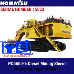 Komatsu PC5500-6 Mining Shovel Workshop Repair Manual cover featuring the model and technical illustrations