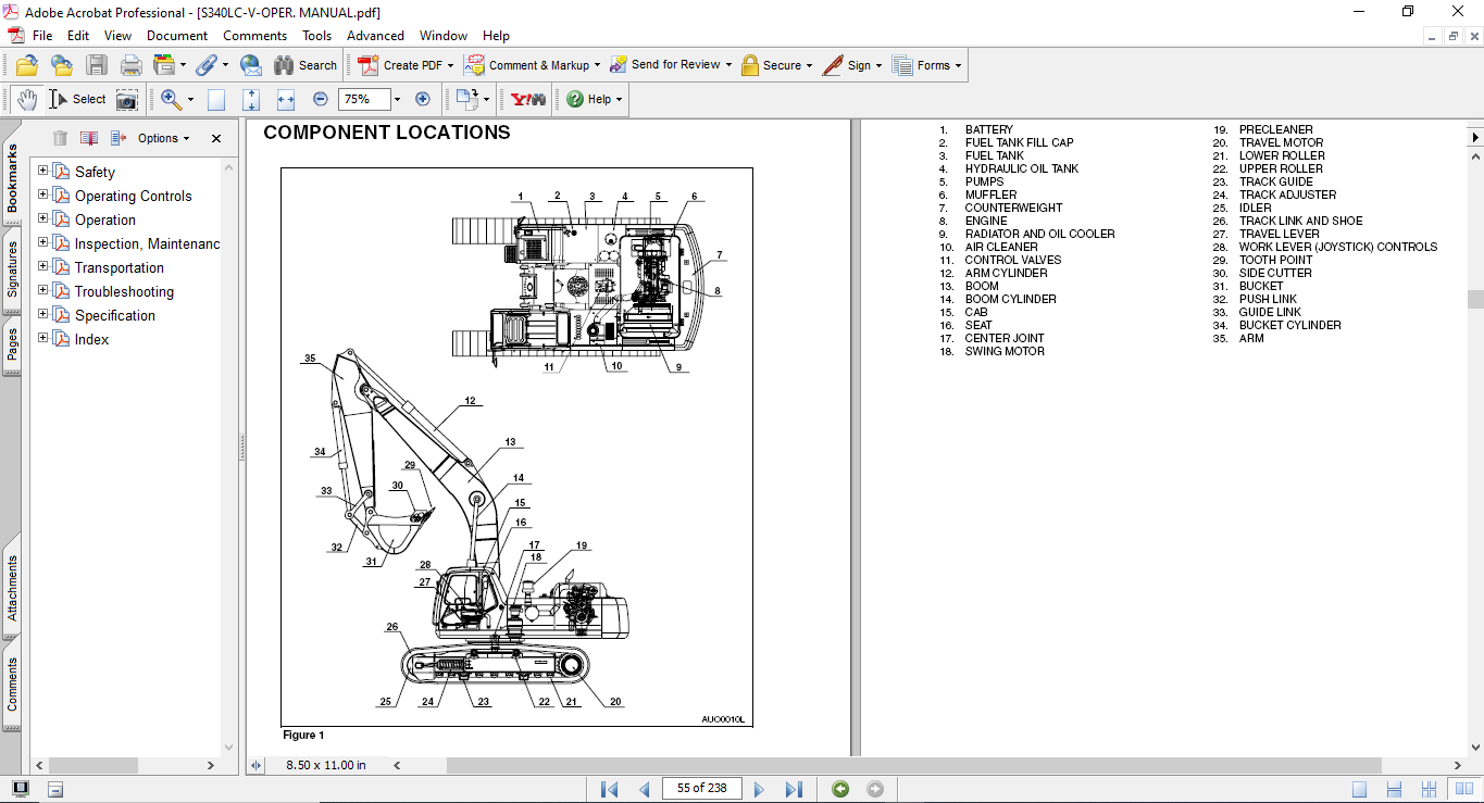 Daewoo Solar 340LC-V Operation and Maintenance Manual - Image 4
