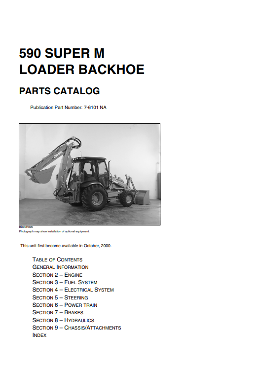 Case 590 Super M Backhoe Loader Parts Catalog - Image 3