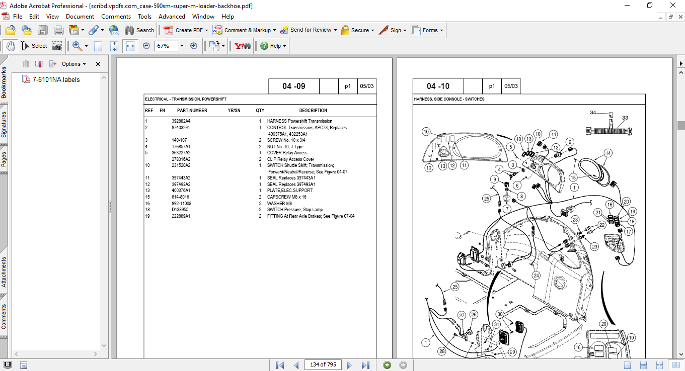 Case 590 Super M Backhoe Loader Parts Catalog - Image 4