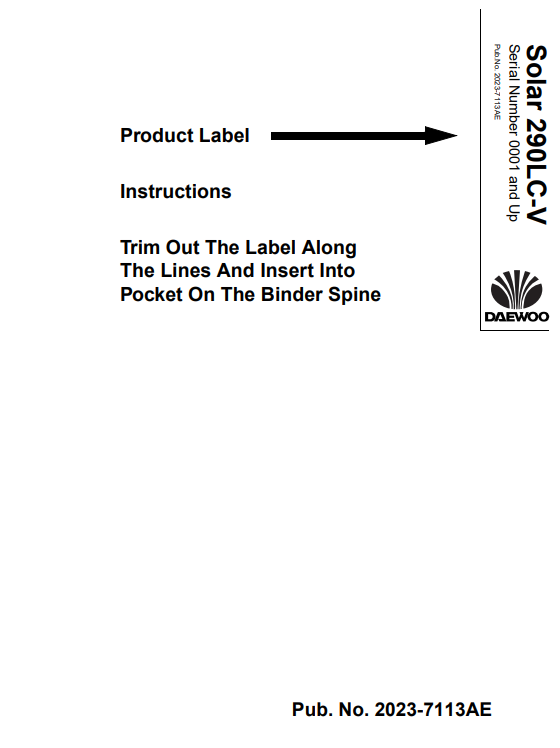 Daewoo Solar 290LC-V Excavator Workshop Manual - Image 3