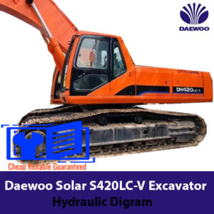 Hydraulic diagram of the Daewoo Solar S420LC-V excavator, illustrating its hydraulic system components and connections