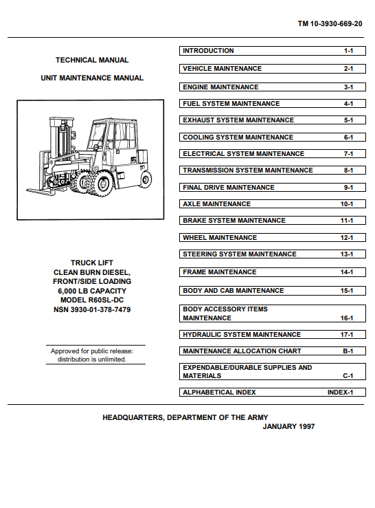 Drexel R60SL-DC Forklift Technical and Maintenance Manual - Image 3