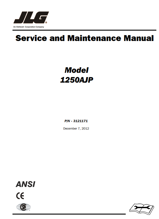 JLG 1250AJP Articulating Boom Lift Service and Maintenance Manual - Image 2