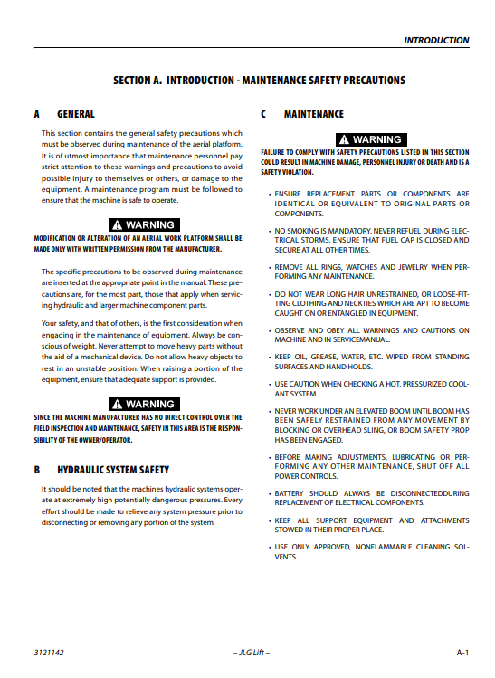 JLG 1200SJP, JLG 1350SJP Telescopic Boom Lift Service & Maintenance Manual - Image 5