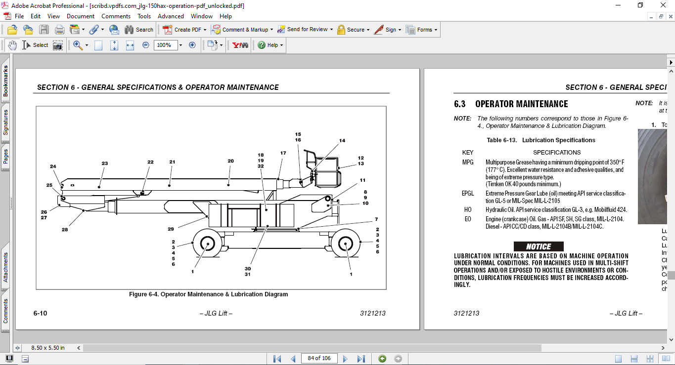 JLG 150HAX Articulating Boom Lift Operators Manual - Image 3