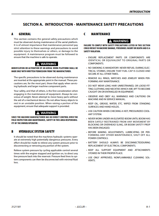 JLG 510AJ Articulating Boom Lift Service and Maintenance Manual - Image 3
