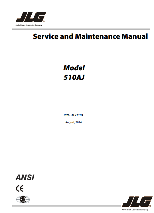 JLG 510AJ Articulating Boom Lift Service and Maintenance Manual - Image 2
