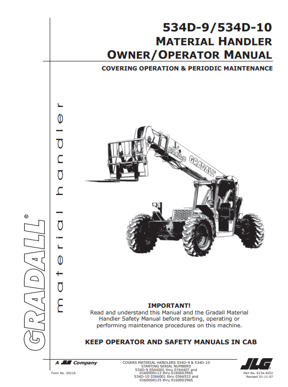 JLG 534D-9, JLG 534D-10 Telehandler Service Repair Manual - Image 3