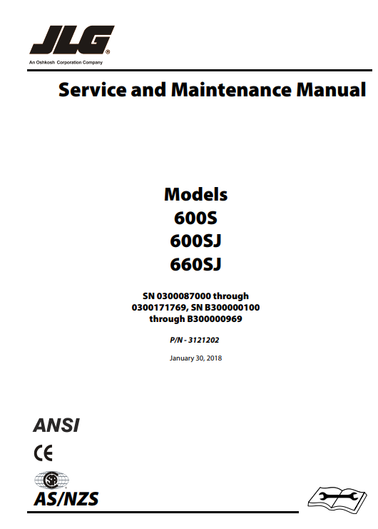 JLG 600S, JLG 600SJ, JLG 660SJ Telescopic Boom Lift Service & Maintenance Manual - Image 2